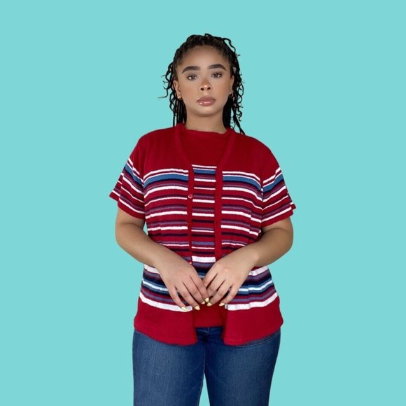 Vintage 90s Knit Sweater Set - Picture 1 of 1